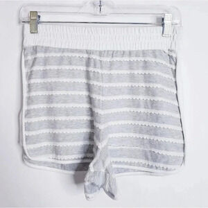 Bcbgeneretion Shorts Scallop Detail Heathered Gray White Elastic Waist